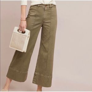 Chino By Anthropologie Women's Cropped
Wide-Leg Chino Pants (Olive Green)